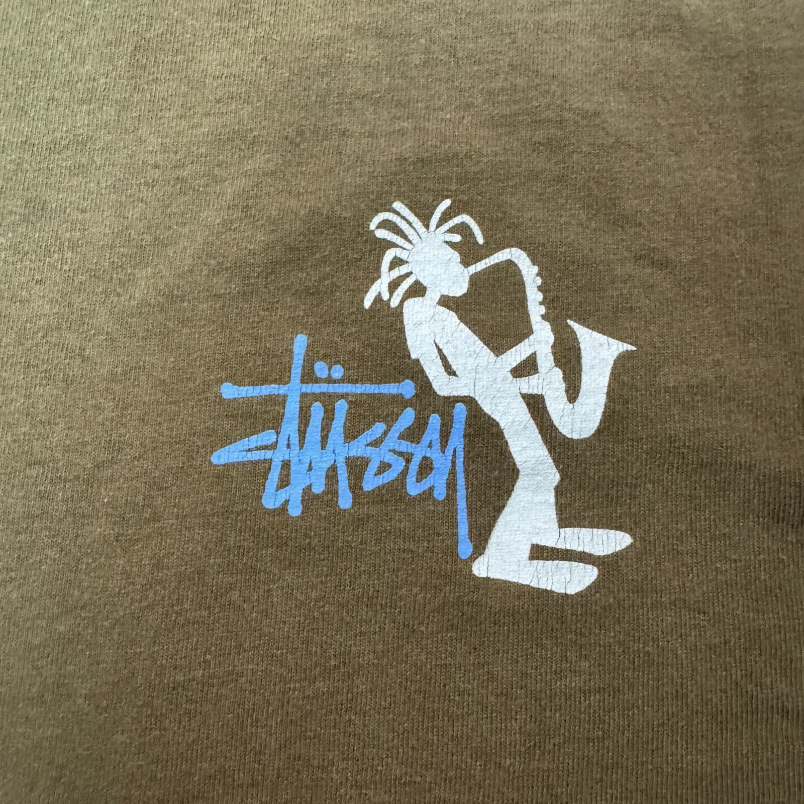 90s OLD STUSSY シャドーマン サックス ジャズマン Tシャツ XLサイズ