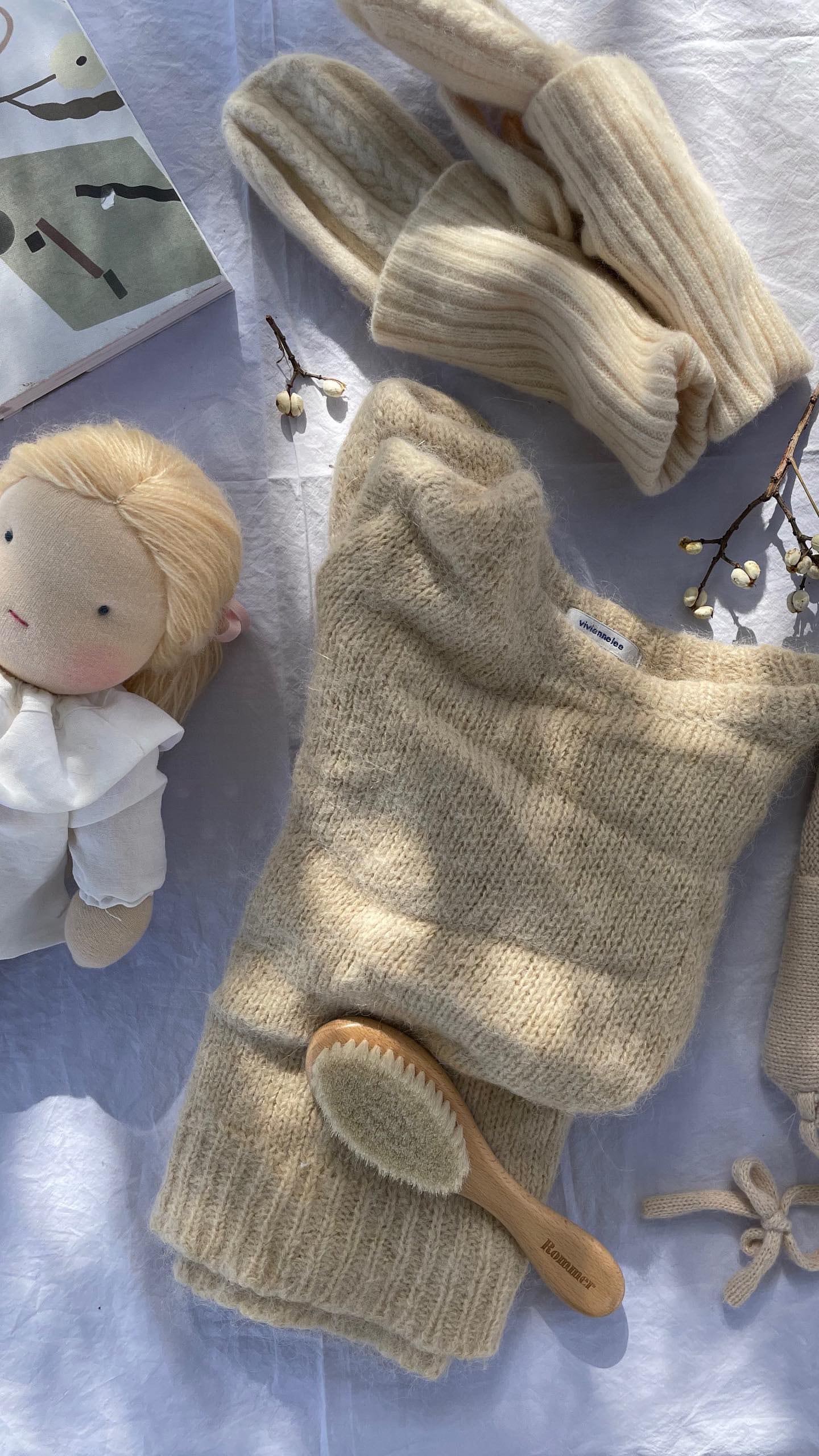 【karabebis×Ｍinami】waldorf doll①ホワイトポニーテール