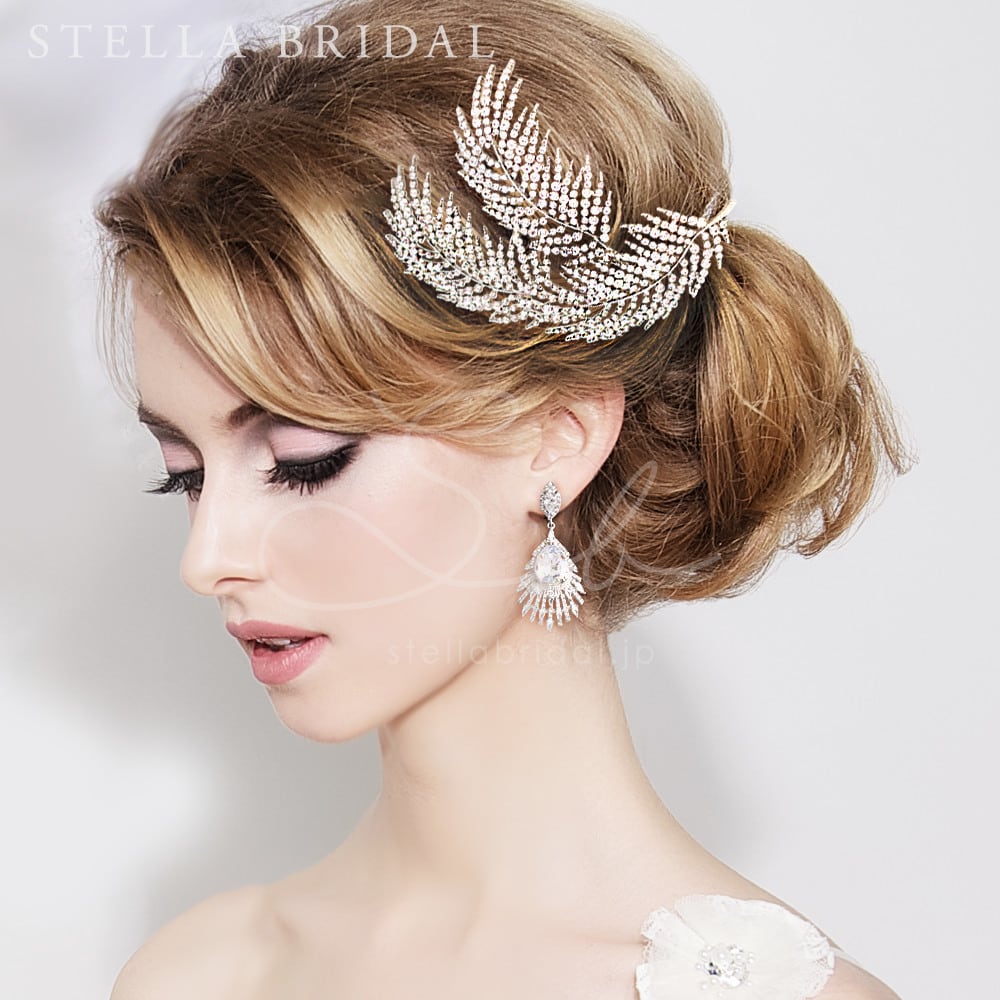 クリスタルフェザー ブライダルヘッドドレス | オシャレ花嫁様御用達
