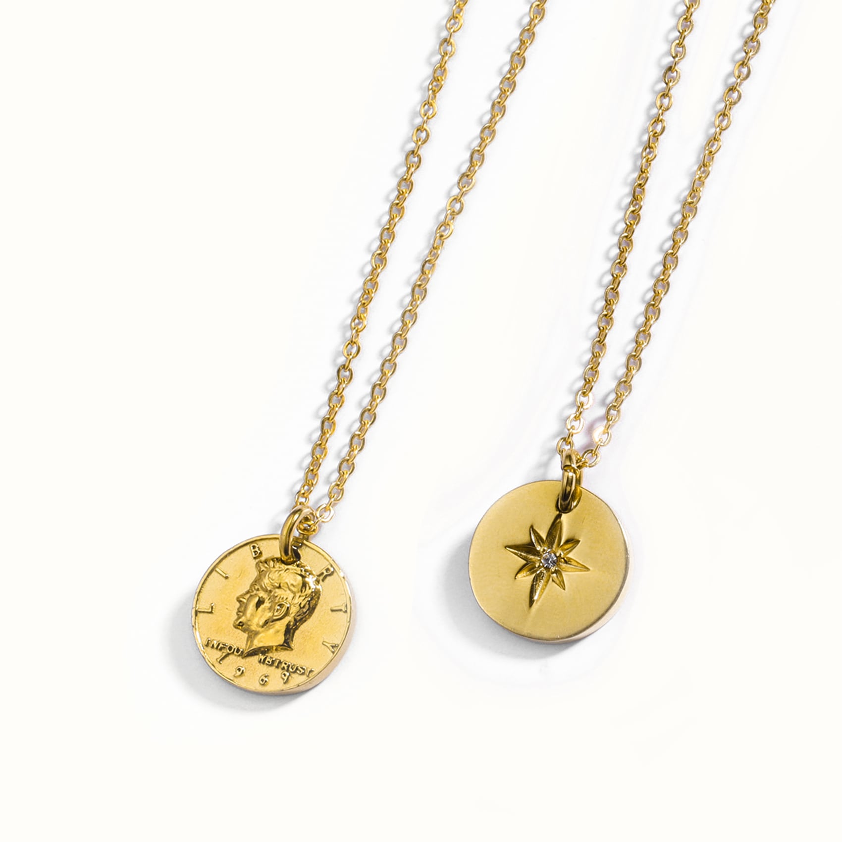316L coin&sun necklace #N42
