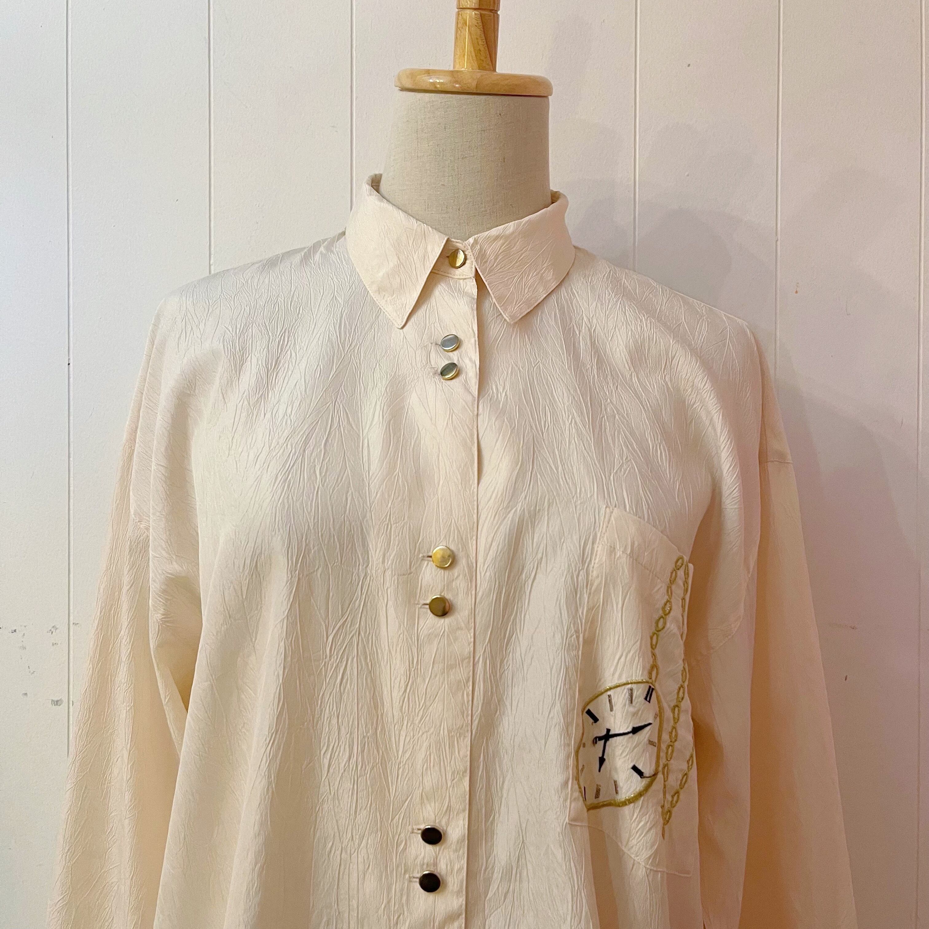 pocket watch crepe blouse