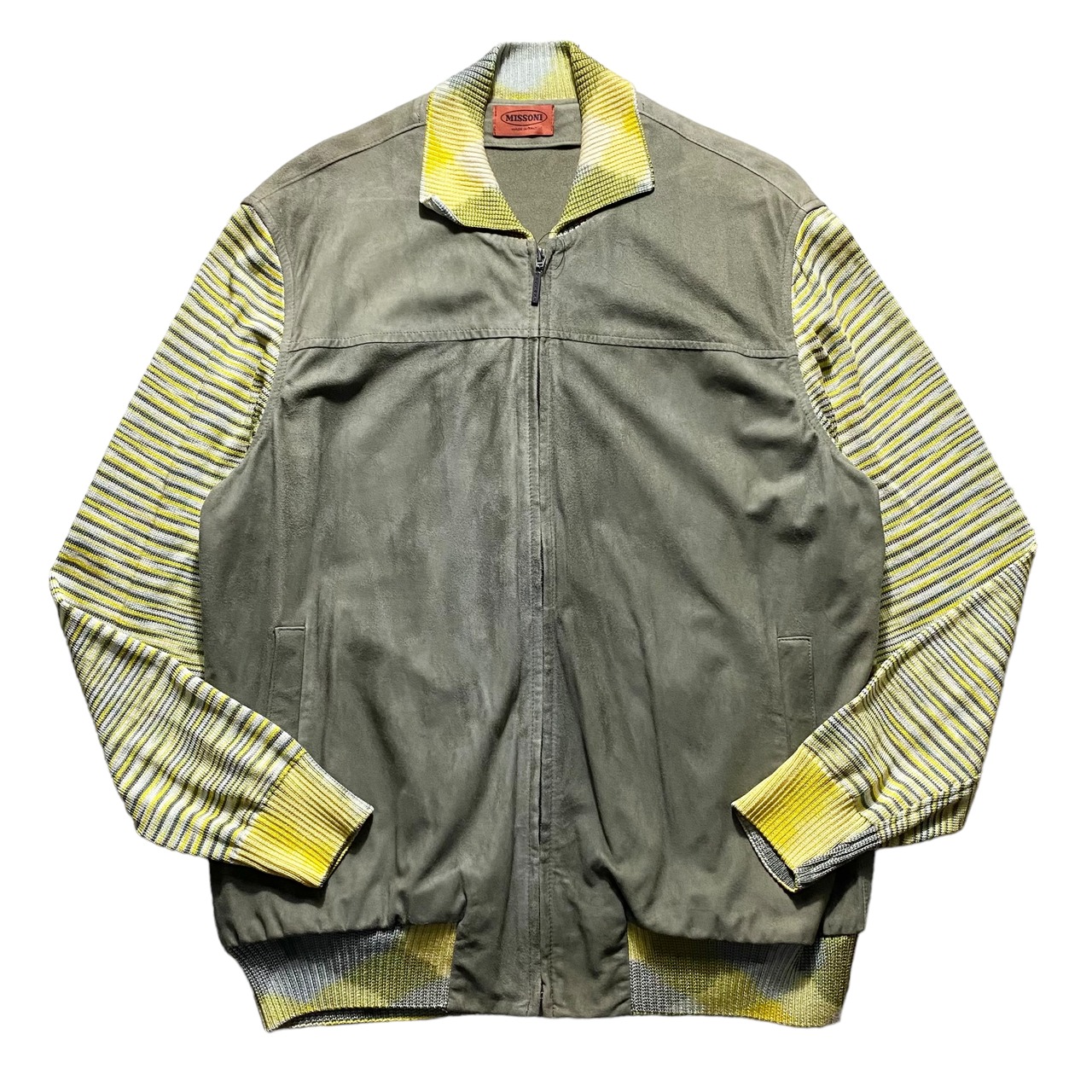 MISSONI leather switching knit jacket