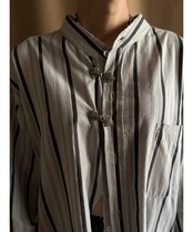 metal stripe design over size remake shirt-4702-5