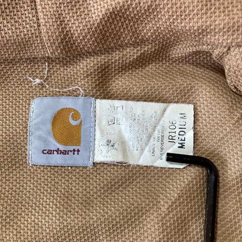 90s Carhartt アクティブジャケット ダック地 サーマルライナー 襤褸 星タグ 無地 USA製 M jacket 詳細写真4