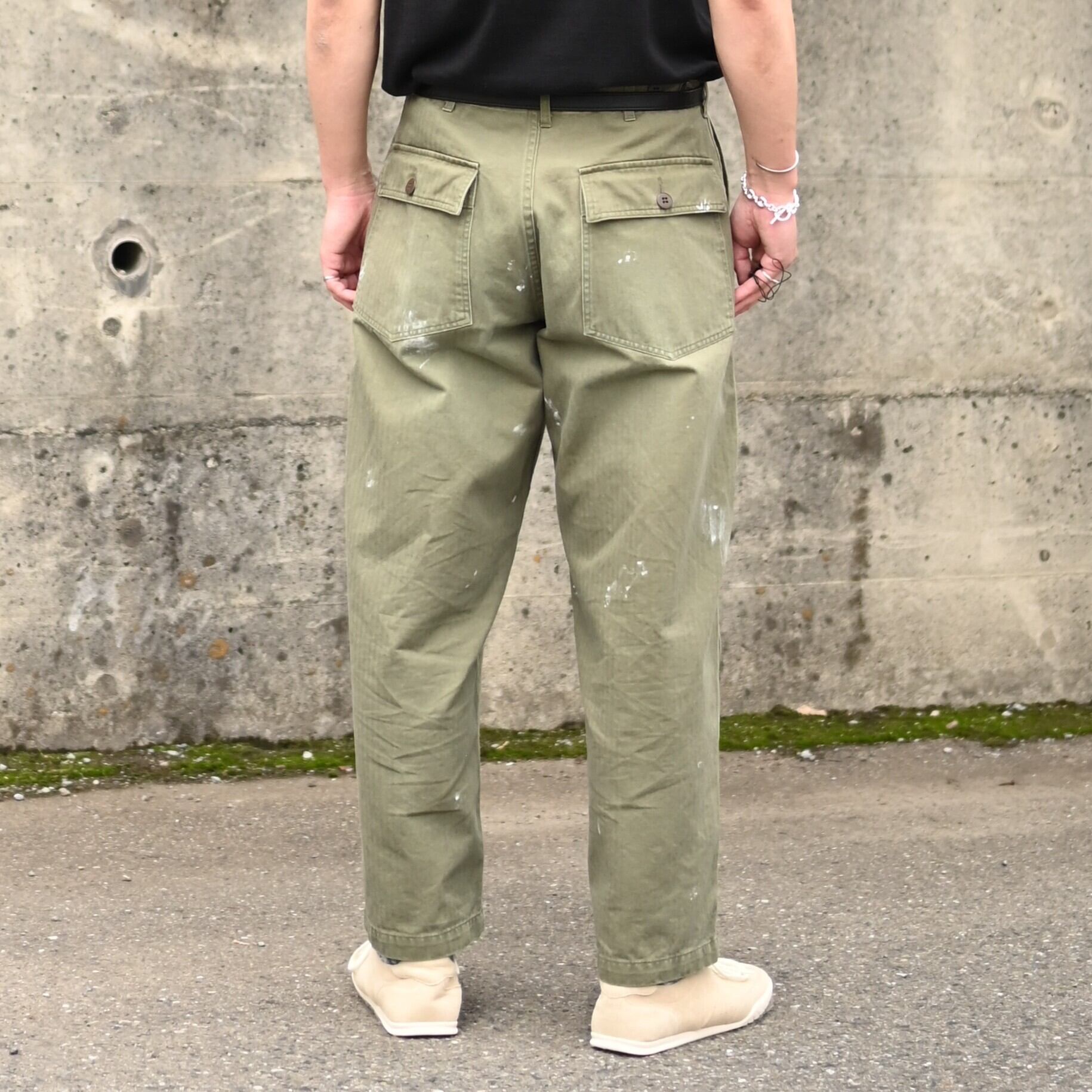 INTERIM / MILK PAINT VINTAGE WASH ORGANIC COTTON US ARMY M-47 HBT
