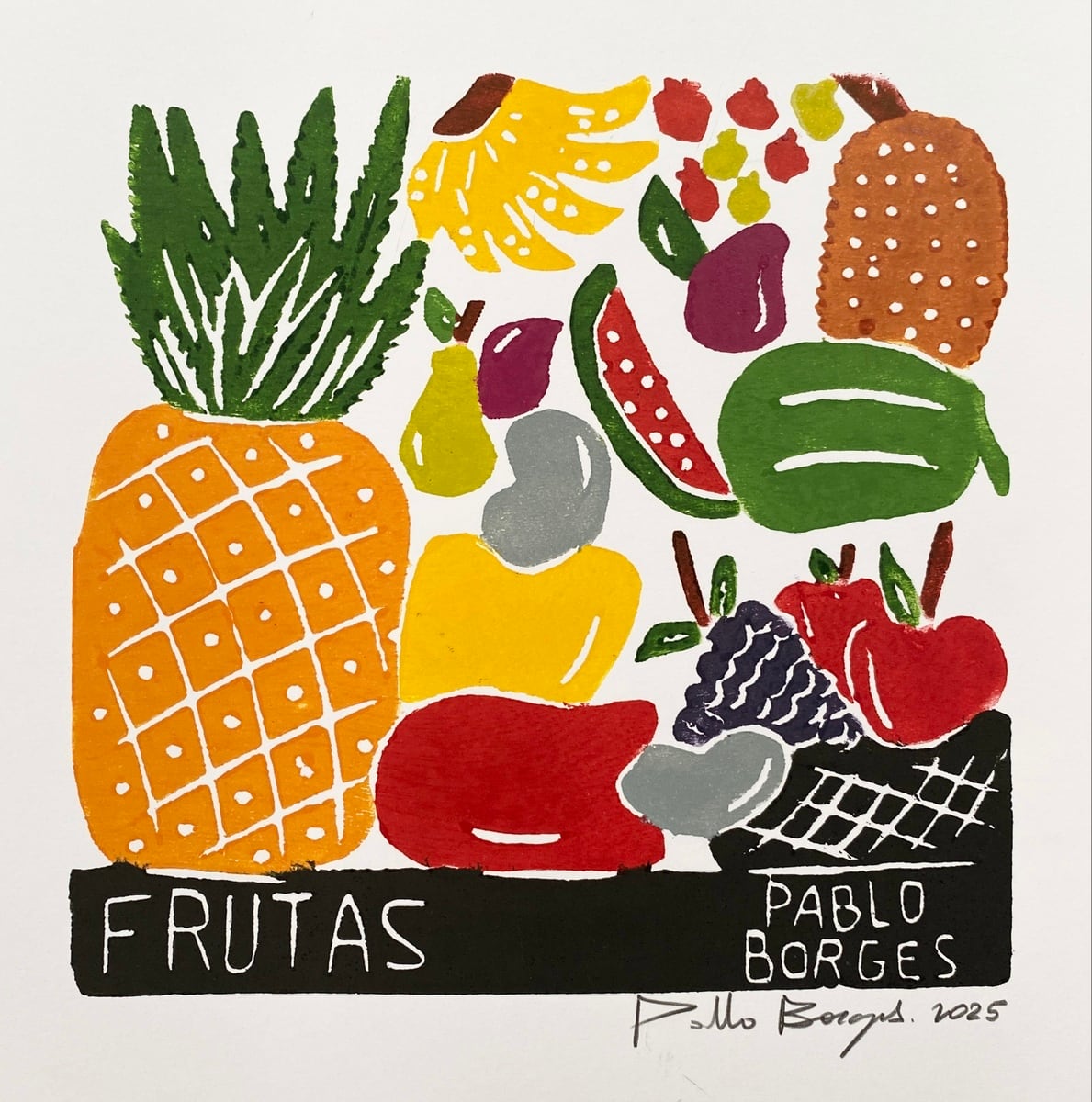 PABLO BORGES パブロ・ボルジェス 木版画S【FRUTAS】