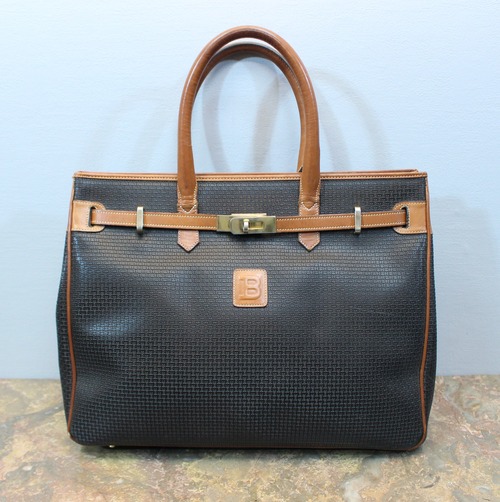 .BALLY LEATHER BELTED HAND BAG MADE IN ITALY/バリーレザーベルテッドハンドバッグ 2000000030630