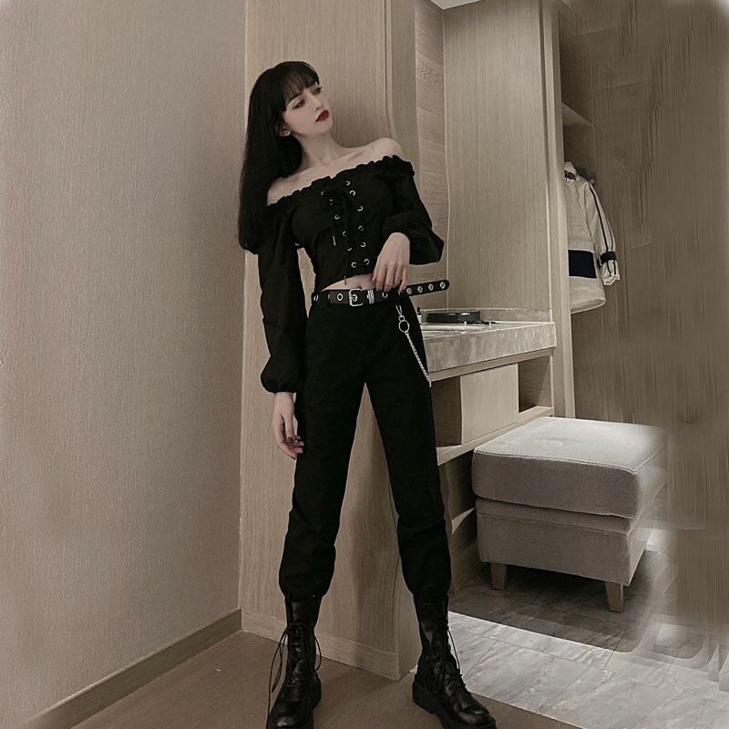 スタイルスリーブクロップド 大人ガーリー スウィート キュート カジュアル ハンチェンe35550416713