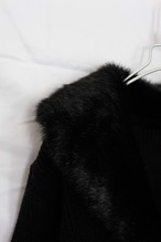 Fur collar knit cardigan