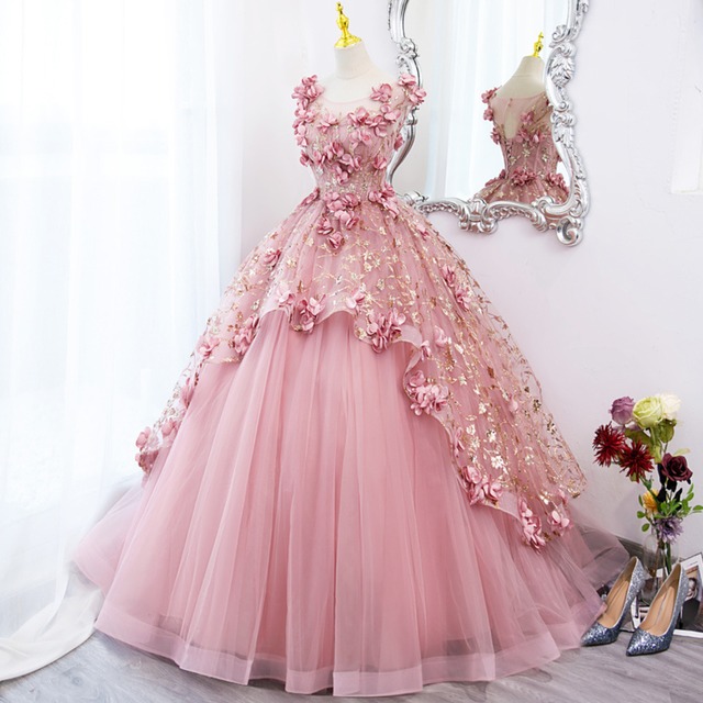 フラワーモチーフVネックバックコンシャスドレス CL0165