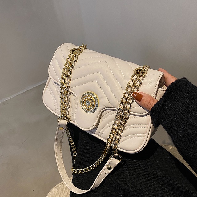 レディースサマーチェーン スタイル 夏物 スクウェア メッセンジャーバッグ 手作りハンドバック49622282311