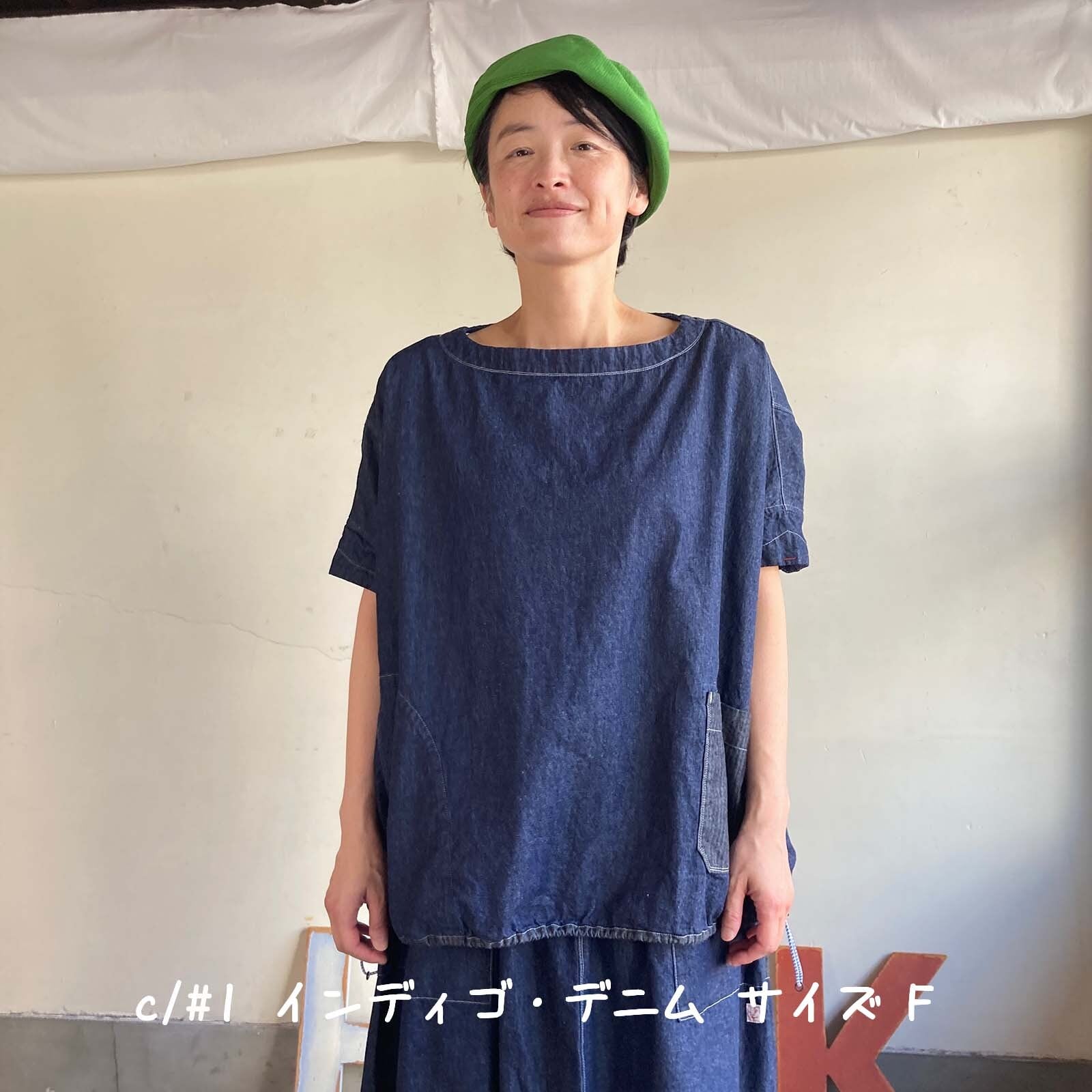Wide-Tシャツ Girl's ライトオンスデニム/インディゴ 61S13 サイズF