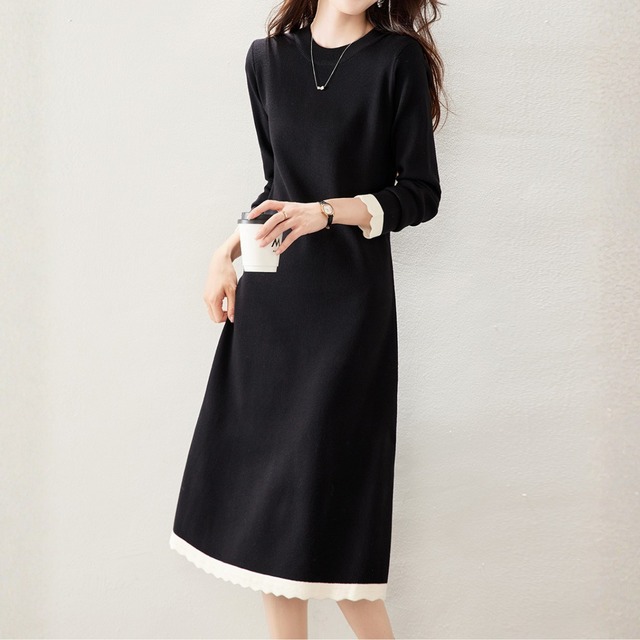 スカラップフリルニットワンピース Me1625