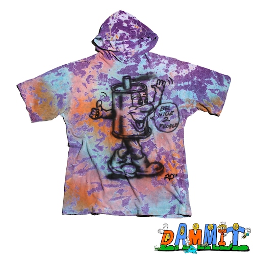 [RYOTADAIMON] TruthSpray Airbrushed/ TieDye 90s DamageHoodieT-Shirts