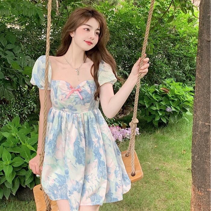 サマースタイルスタンダードドレス ウェストレディース レトロ 大人ガーリー スウィート キュート カジュアル 夏物 ドラファッションホール57771837538