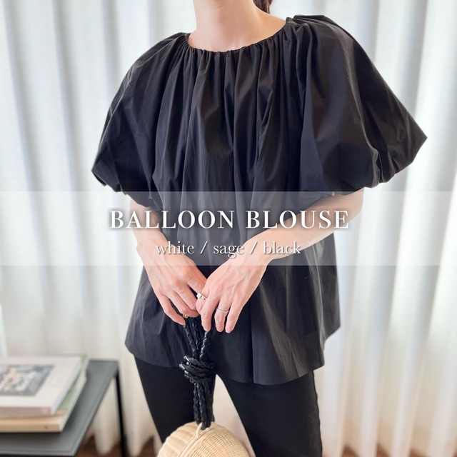 balloon blouse / black