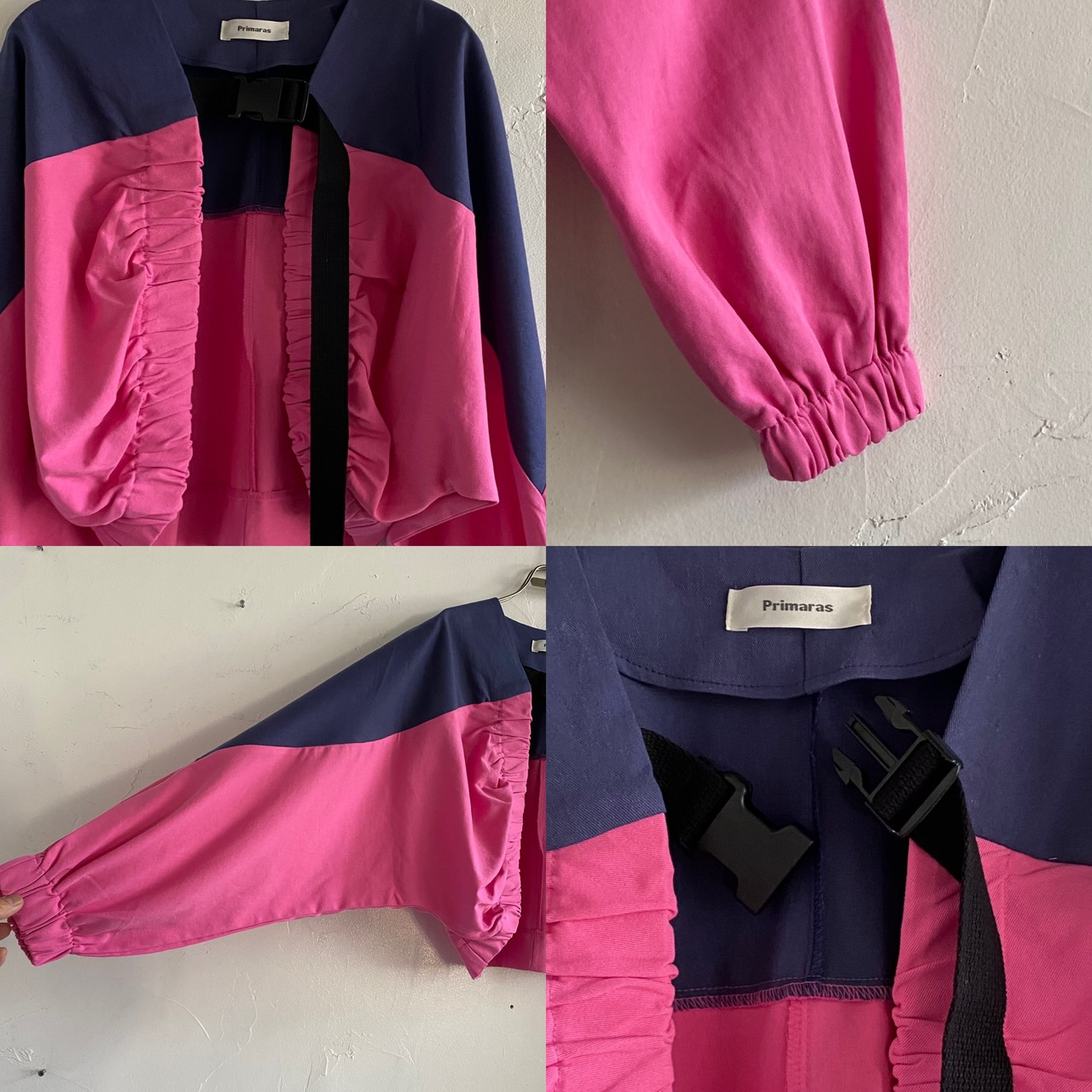 Bicolor short bolero/Pink×purple