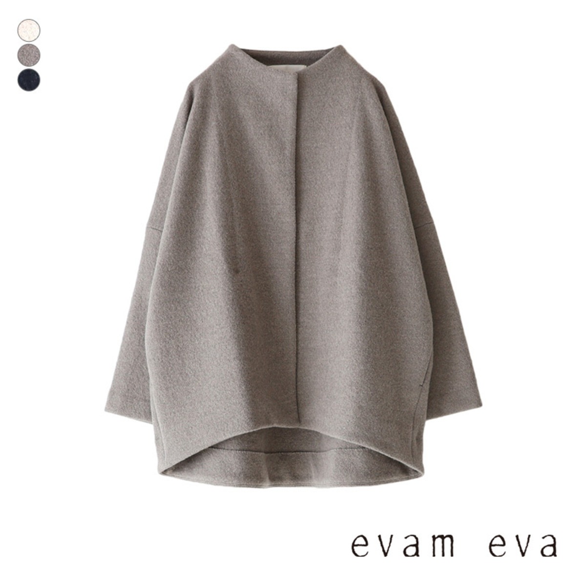 evam eva * プレスウール ショート コート [E243K092] | galette-store 