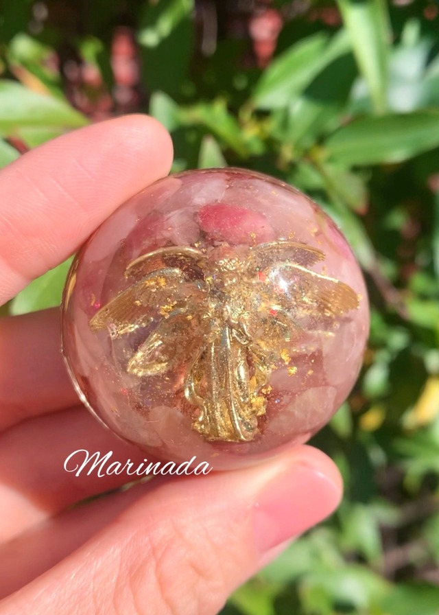 【受注】アリエルの癒し　勇気を出す　恋愛成就にも　天使のオルゴナイト　ぴんく