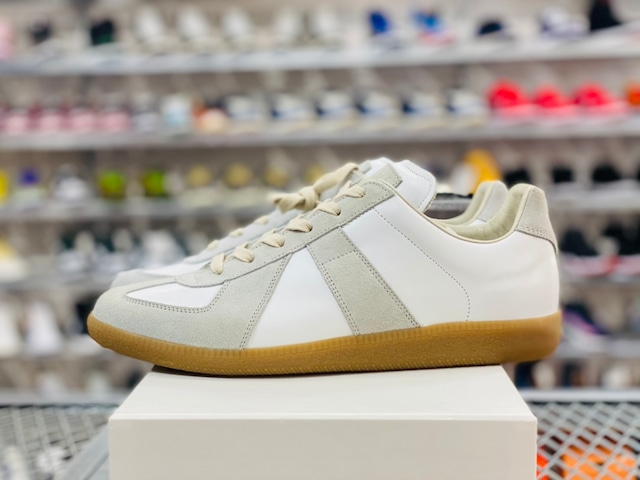 MAISON MARGIELA WHITE GRAY GAT GERMAN ARMY TRAINER REPLICA SNEAKERS S37WS0276 42 150JB2906