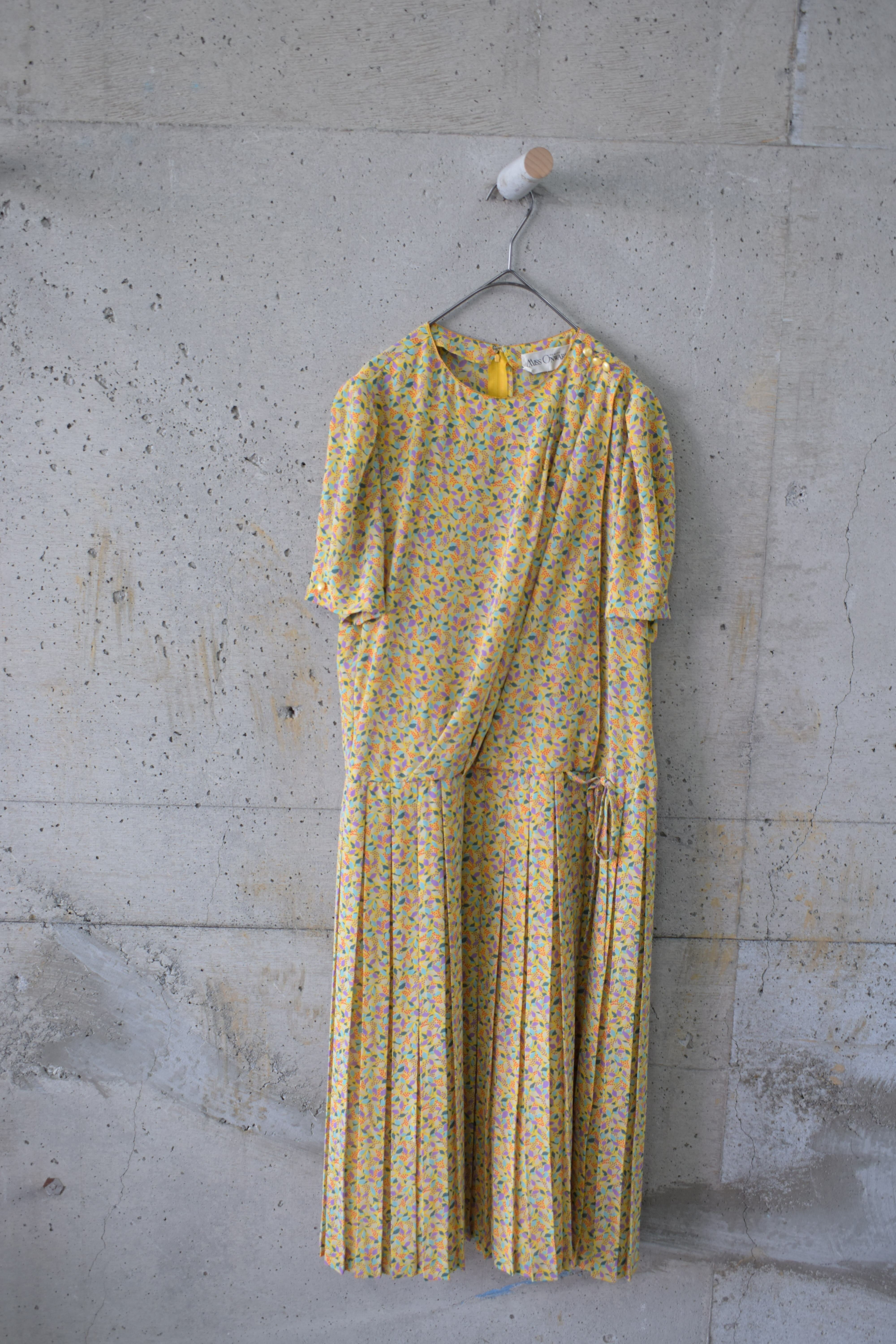 Draped dress with a small floral print