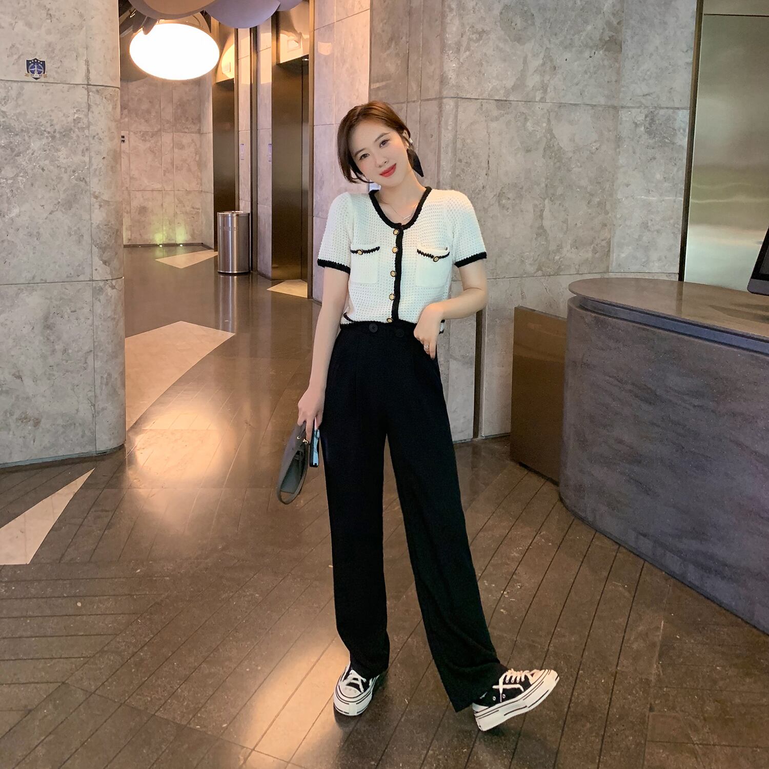 ショートニットカーディガンセーター スプリングスタイルトップス 春物 6Du_Shop_Women9253781856