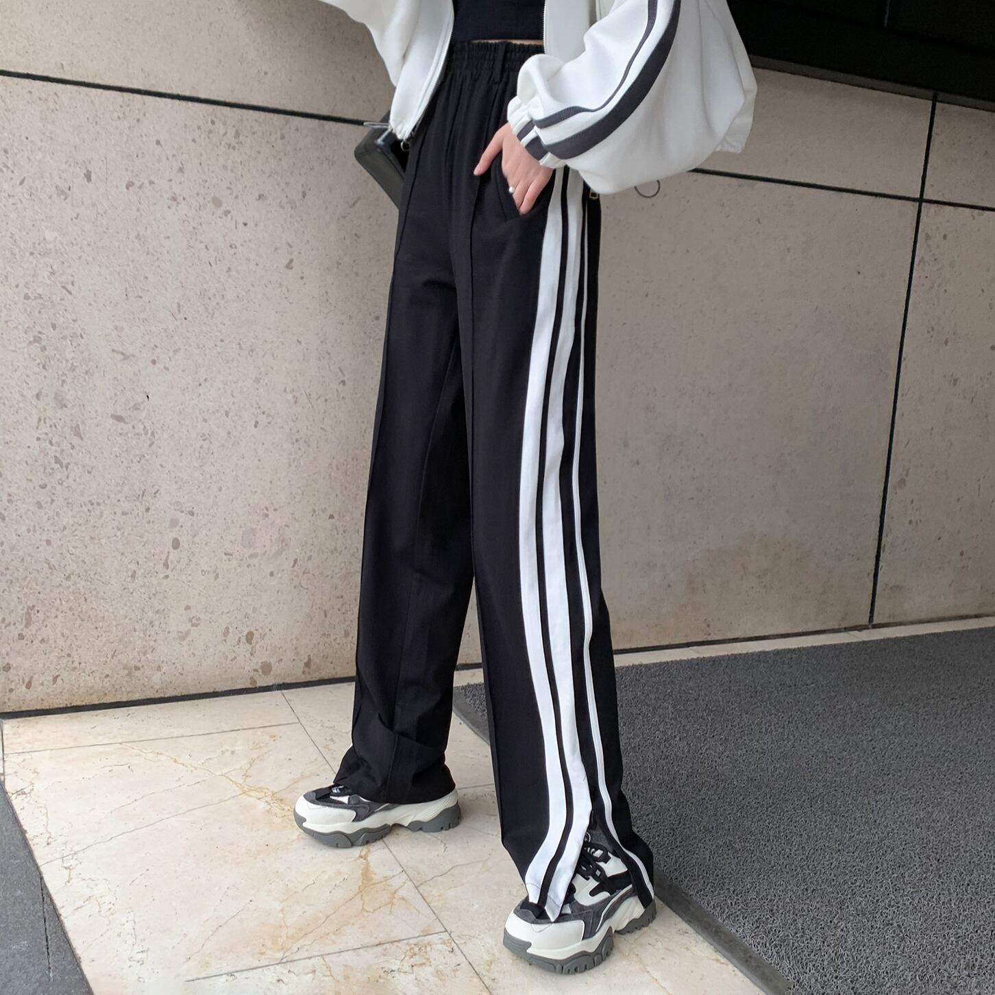 ストライプパンツ スプリングルーズ 春物 6Du_Shop_Women13906030554