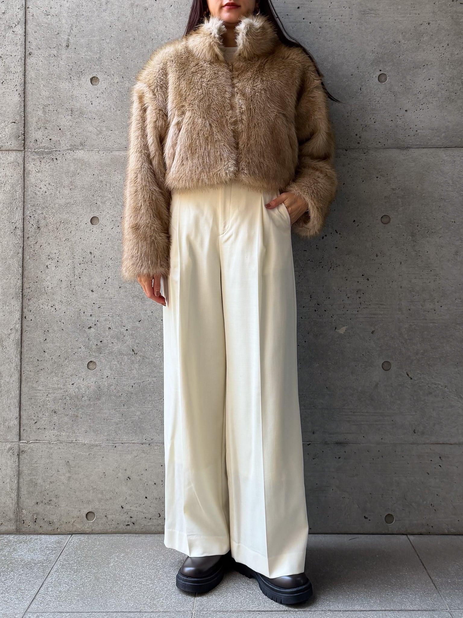 新色追加／FAUX FUR SHORT JK（ﾌｪｲｸﾌｧｰｼｮｰﾄｼﾞｬｹｯﾄ）【7543087】 | CIEL'AIR