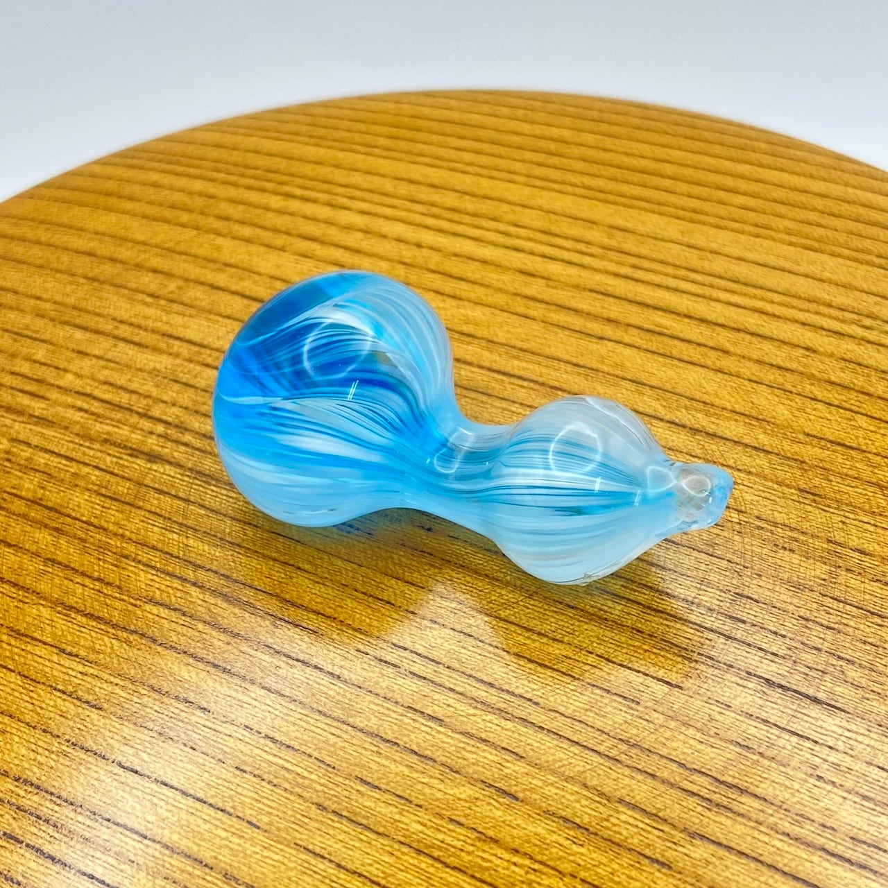 新古】硝子水指 藍色 紙箱入 硝子瓢摘み 摺漆塗蓋 | 茶道具 錦玉堂