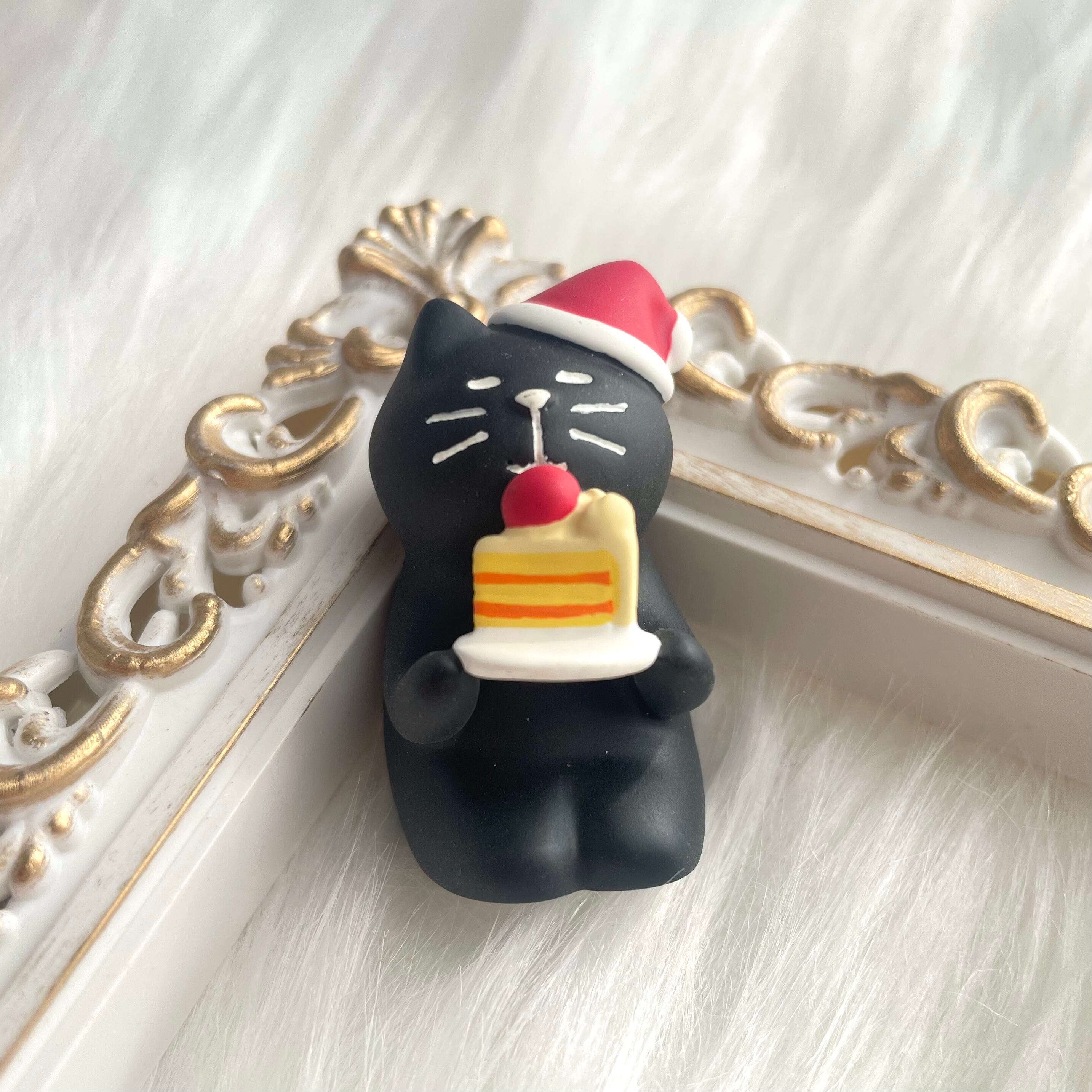 concombre｜コンコンブル｜ケーキ黒猫 猫雑貨 ねこ ネコ クリスマス ディスプレイ 収集癖 コレクション