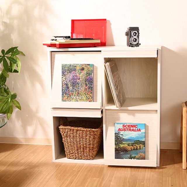 ディスプレイラック 4マス WHW DP8085