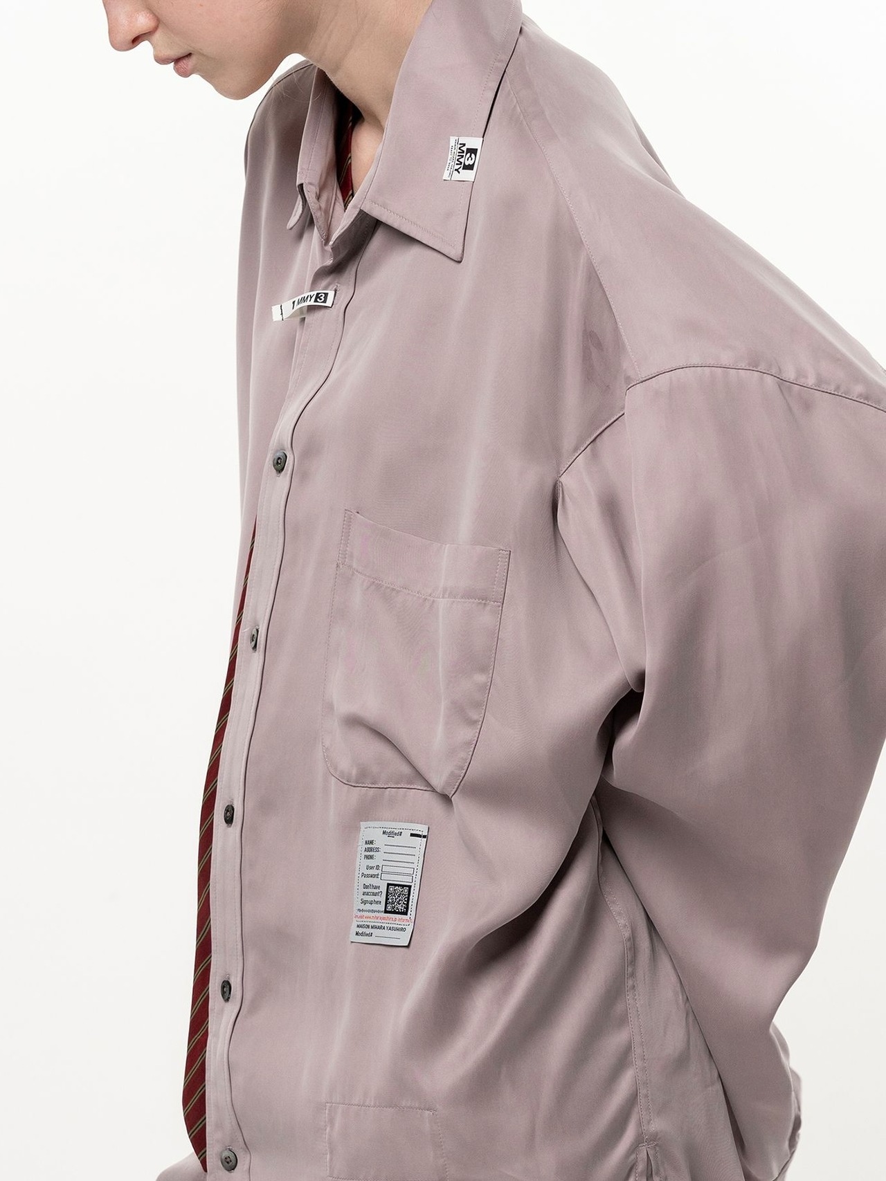 【26AW】Maison MIHARA YASUHIRO ミハラヤスヒロ / シャツ / Attached Tie Long Sleeve Satin Shirt - 6