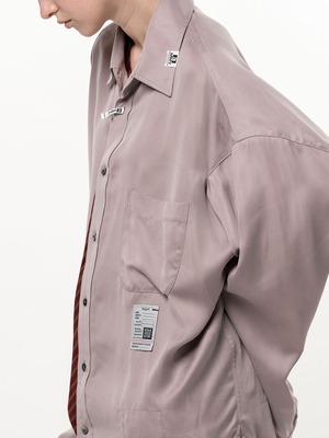 【26AW】Maison MIHARA YASUHIRO ミハラヤスヒロ / シャツ / Attached Tie Long Sleeve Satin Shirt