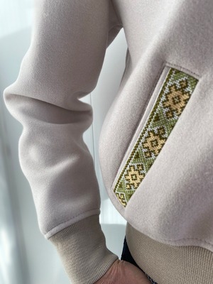 ウクライナ産カシミヤ手刺繍ジャケットコート ユニセックス