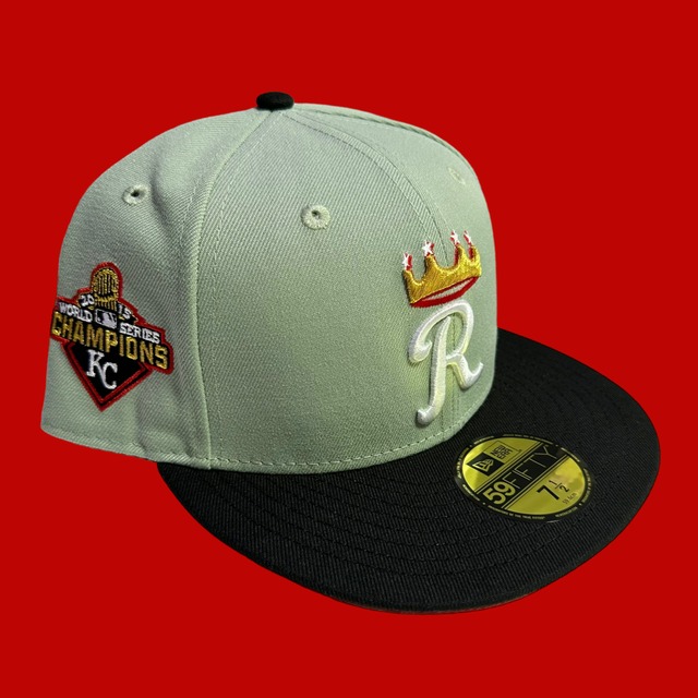 Kansas City Royals 2015 World Series Champions New Era 59Fifty Fitted / Northeastern Green,Black (Red Brim)