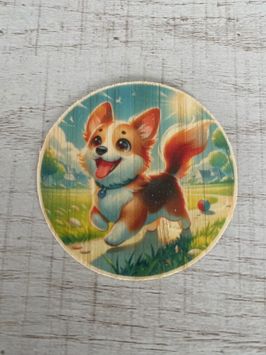 バンブーステッカー　お散歩だワン