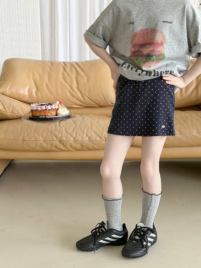 【KID】レトロドット柄キュロットスカートパンツ - 12