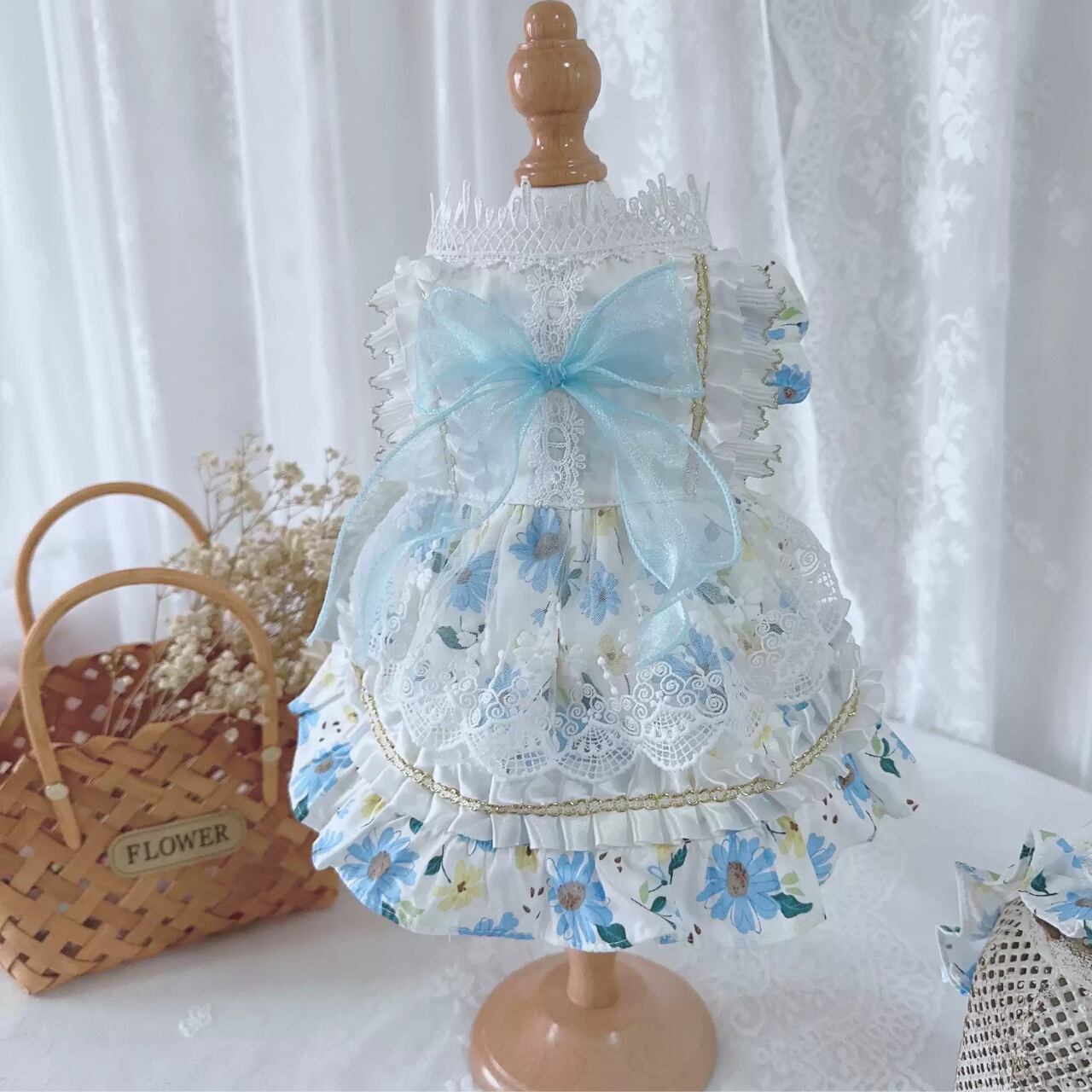 ロマンティック花柄レースドレス ♡0005