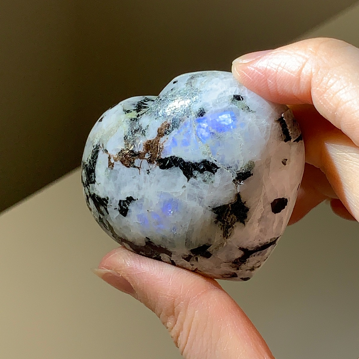 ムーンストーンペグマタイトハートシェイプ＊インド産＊天然石  