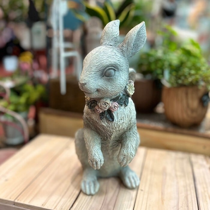 天使 エンジェル ガーデン うさぎ スリーピング 寝そべり 置物