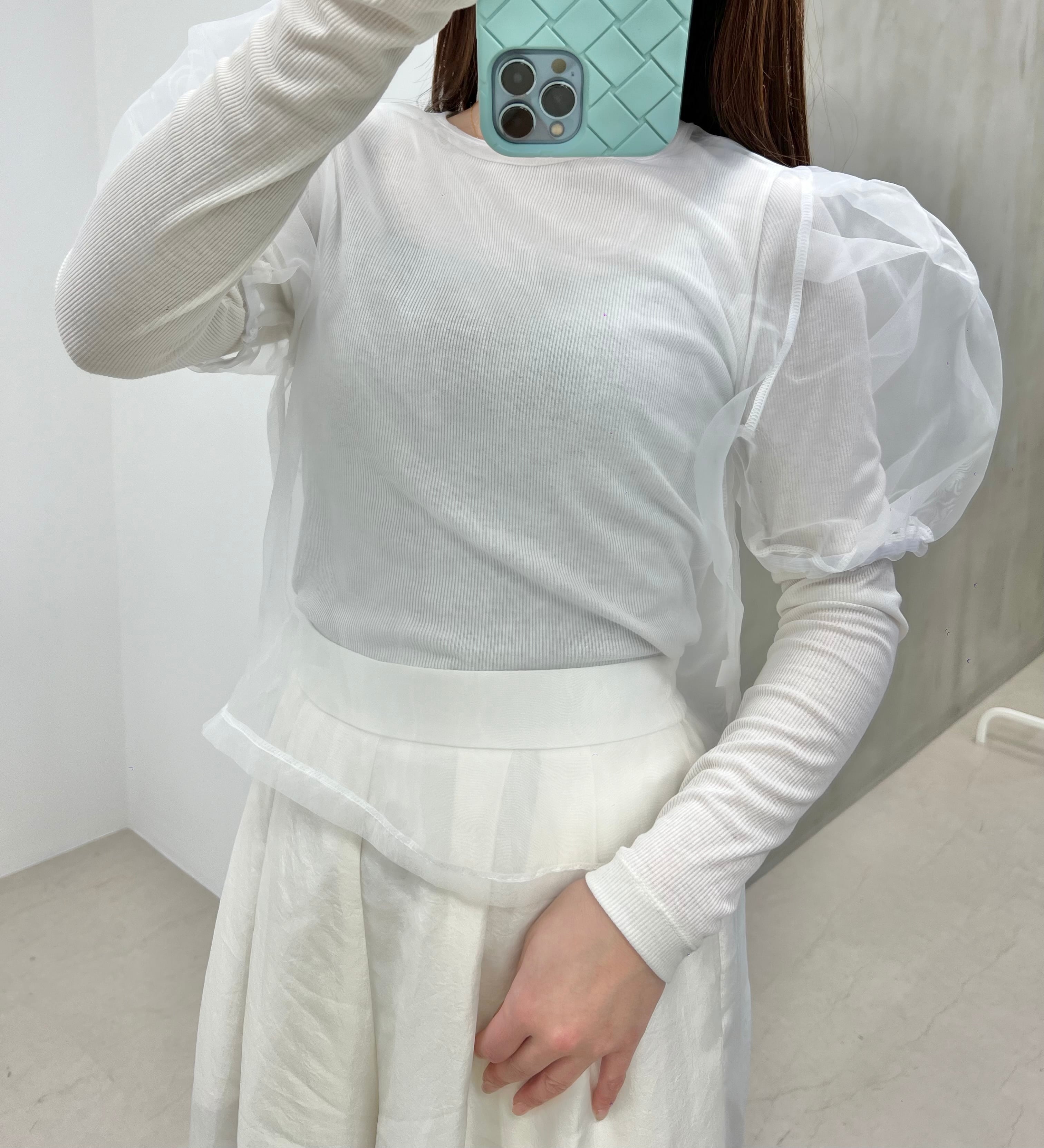 即納】オーガンジーパフスリーブtp | showme