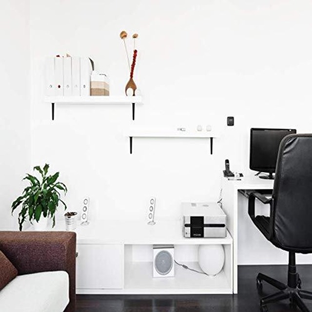 LUCKYBEE 4本セット 300cm 棚受け金具 L字型 アイアンブラケット 棚づくりDIY(ブラック)