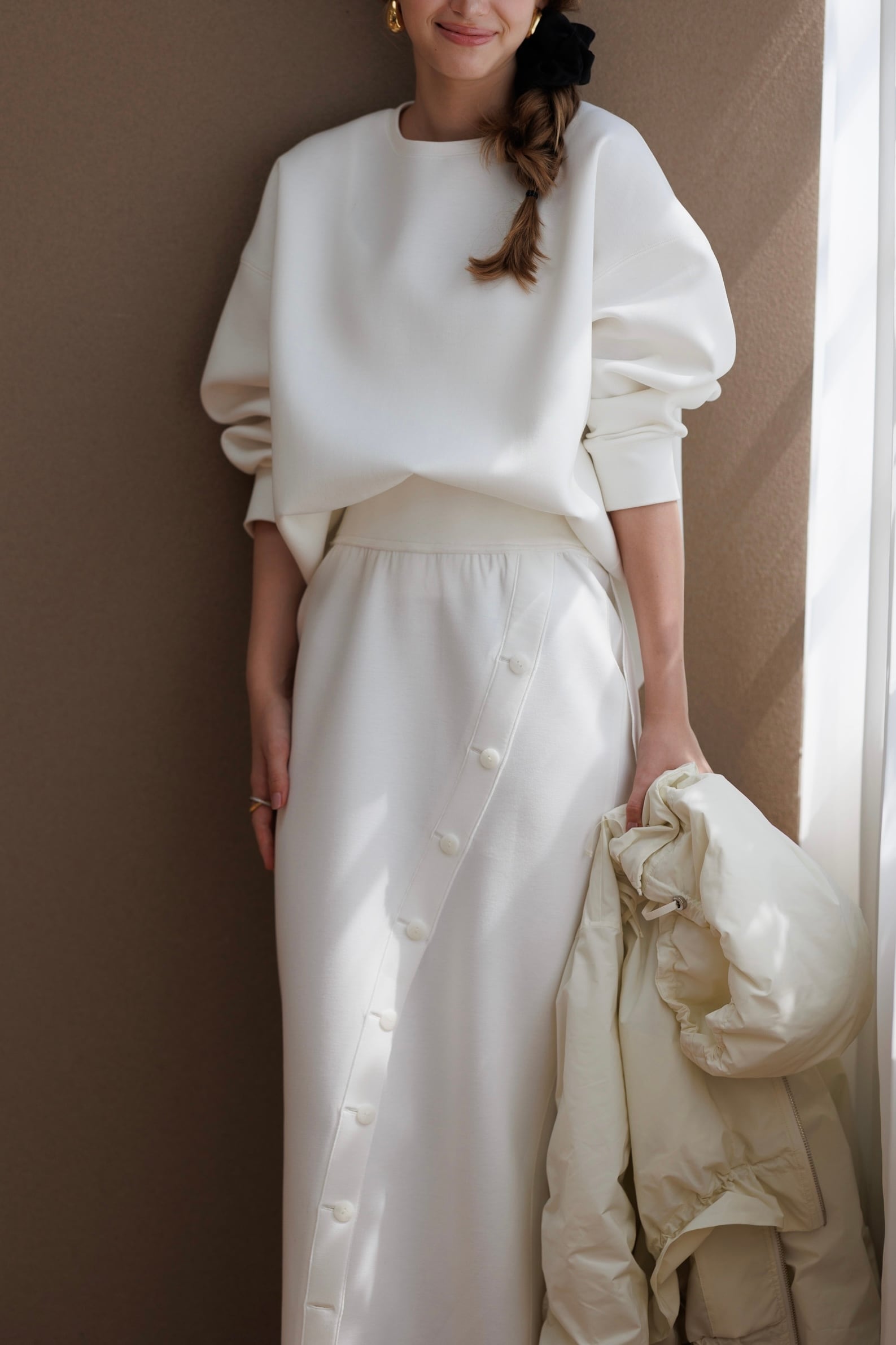 新品未使用タグ付き　pois button line skirt Sサイズ button line skirt【在庫調整】3〜6日営業日 | pois