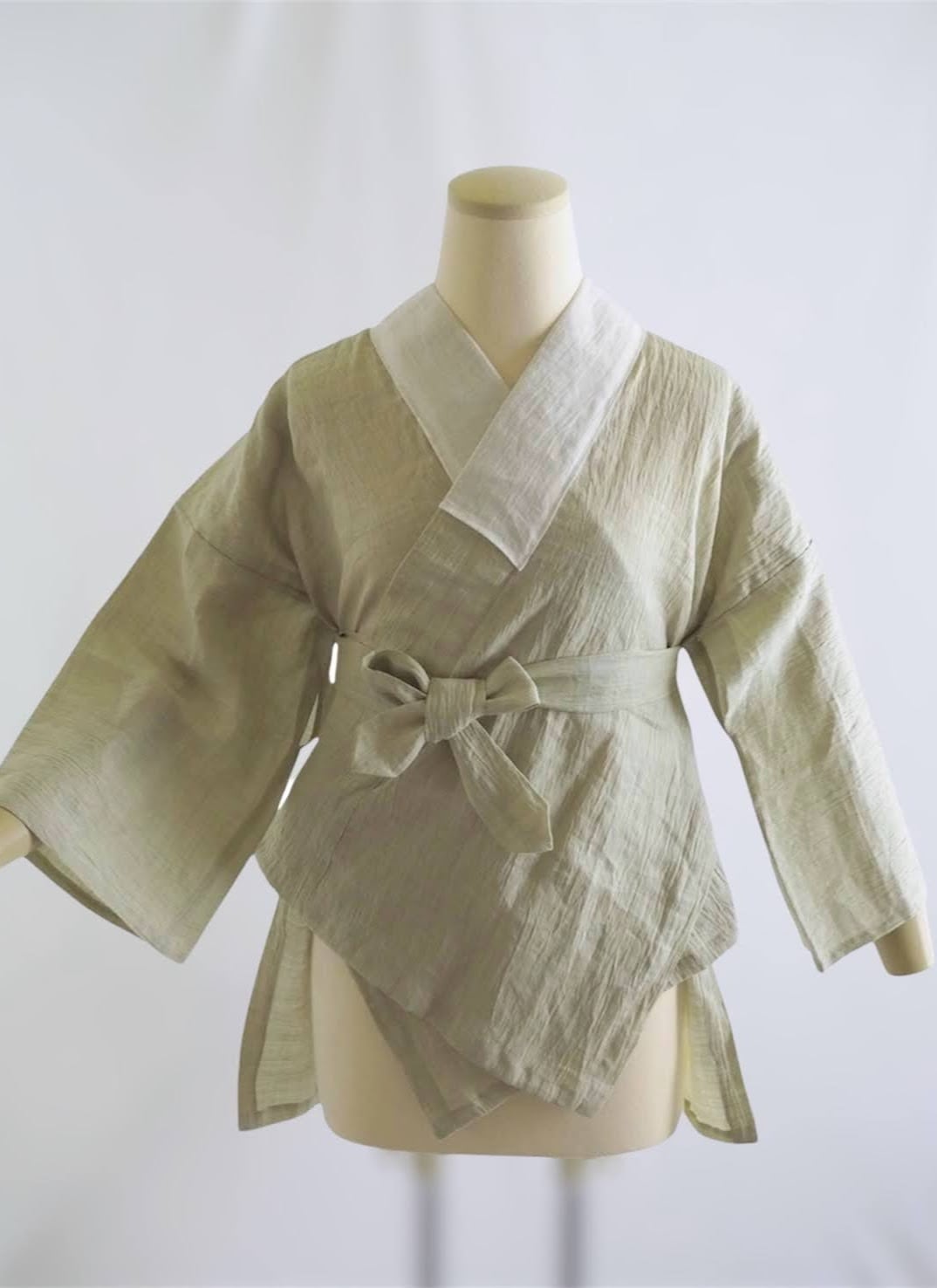 半襦袢・近江ちぢみ 麻 / 白菫 M,Lサイズ | 弥生屋