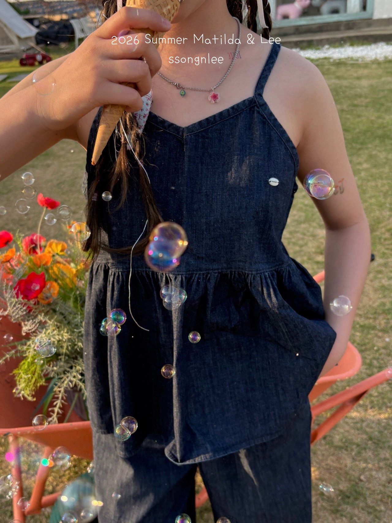 [Matilda&Lee] Denim frill bustier (15/17/19) / [마틸다앤리] 데님프릴뷔스티에 (15/17/19)