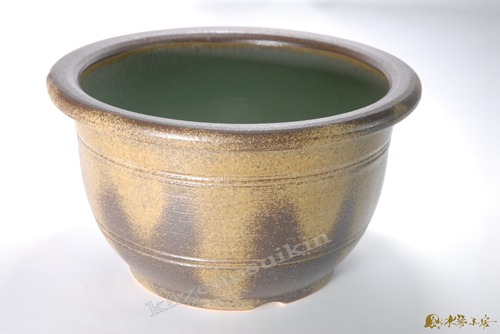 窯肌櫛目水鉢 15号（信楽焼・信楽焼き 陶器・水鉢） WR15-402