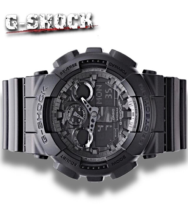 【CASIO】腕時計 G-SHOCK Protection 黒カモフラ/ベッカム/ミリタリー