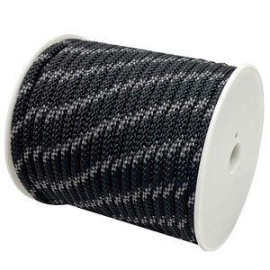 【在庫処分】Sutekus テント用ロープ　ロープ直径8ｍｍ パラコード 反射材入り 張り綱 耐荷重2000Kg（2トン）全長40m (ブラック)