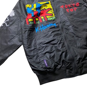 Keith Haring × MEMBERS ONLY graphic bomber jacket