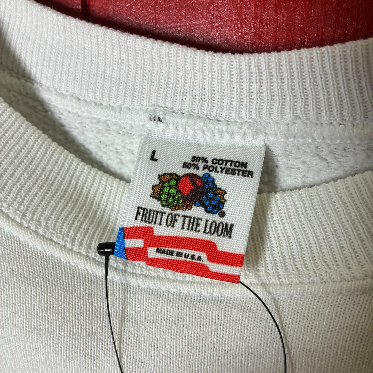 80s USA製 FRUIT ヴィンテージラグランスウェット白 バハマビーチ スーベニア
